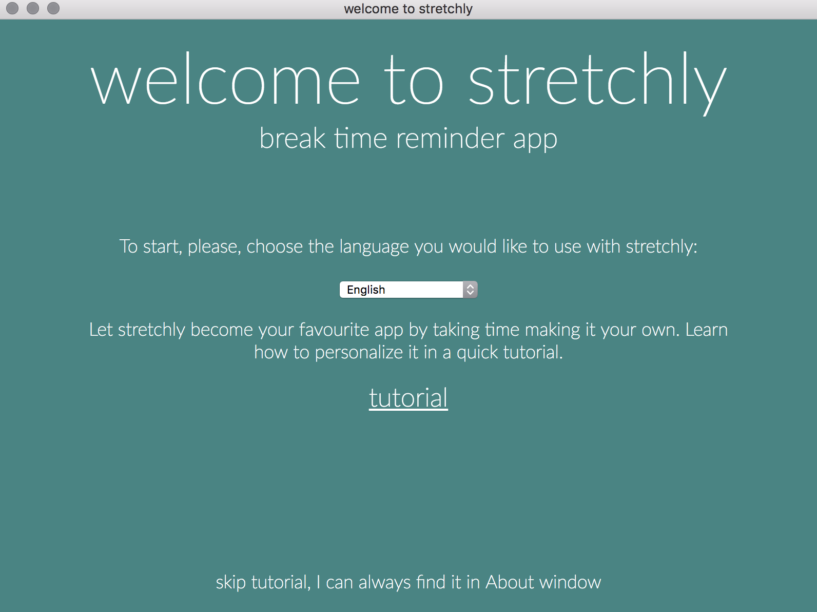 stretchly break timer mac